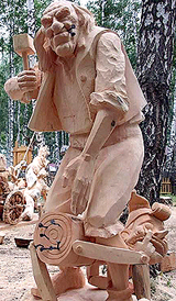 папа Карло забивает гвозди в жопу Буратино